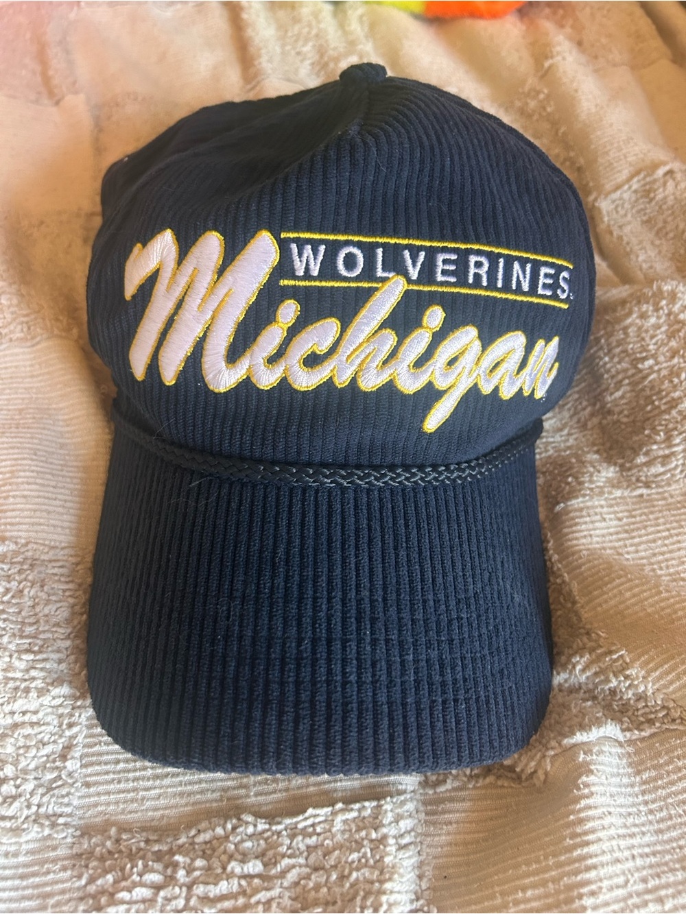 Michigan Wolverines 47 Brand Navy Corduroy Hat